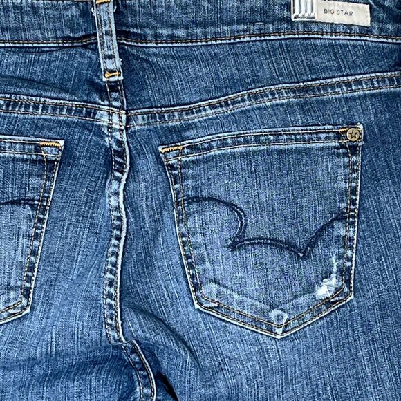 Big Star Kate Relaxed Straight Distressed Jeans 28R Medium Wash Denim - Picture 11 of 12